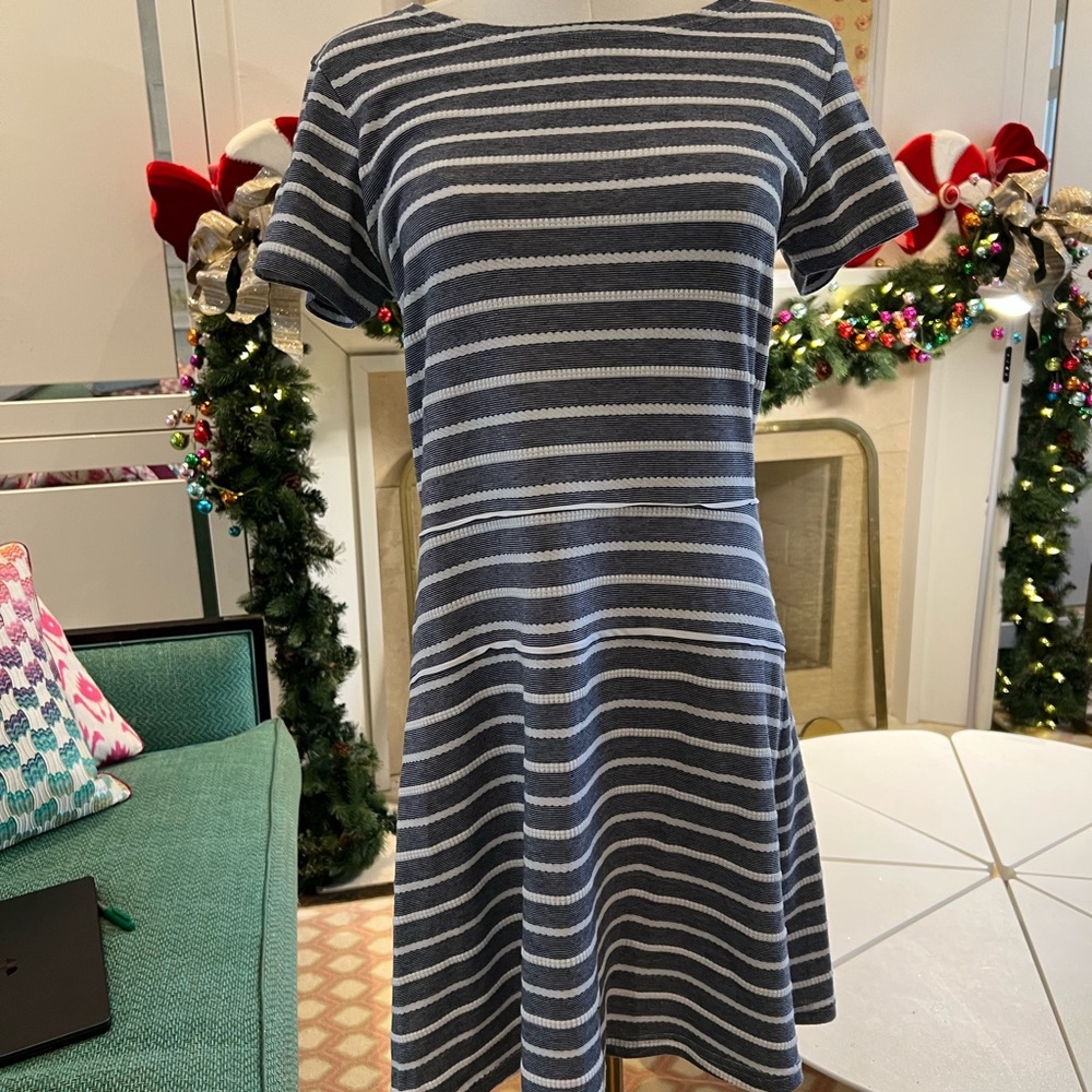 Sail to Sable Navy and White Striped Mini Dress